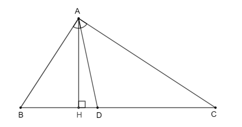 b) Tính tỉ số diện tích của hai tam giác ABD và ACD. (ảnh 1)