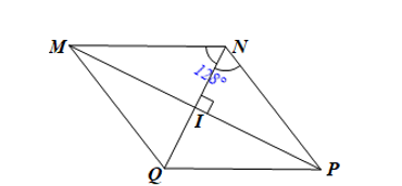 b) Tính  góc IMN khi biết góc MNP= 128 độ . (ảnh 1)