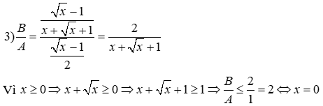 1) 1)	Tính giá trị của biểu thức A = (căn bậc hai x - 1) / 2 ( x > = 0) khi x = 25 (ảnh 4)