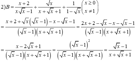 1) 1)	Tính giá trị của biểu thức A = (căn bậc hai x - 1) / 2 ( x > = 0) khi x = 25 (ảnh 3)