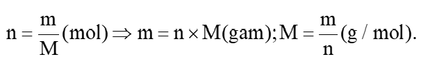 Hoàn thành những thông tin còn thiếu trong bảng sau: Chất	Số mol (n) (mol)	Khối lượng mol (M) (g/mol)	Khối lượng (m) (gam)	Cách tính (ảnh 2)