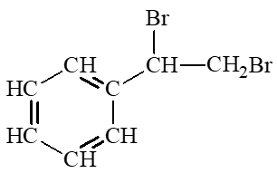 Styrene phản ứng với bromine tạo thành sản phẩm có công thức phân tử C8H8Br2. Hãy viết công thức cấu tạo của hợp chất này. (ảnh 1)
