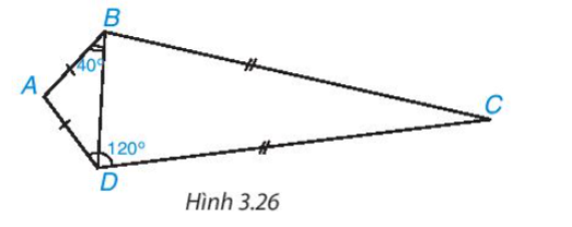 Tính số đo các góc của tứ giác ABCD trong Hình 3.26. (ảnh 1)