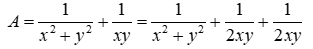 Cho x, y > 0 và x + y = 1. Tìm GTNNcura biểu thức A = 1 / (x^2 + y^2) + 1/xy (ảnh 2)