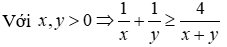 Cho x, y > 0 và x + y = 1. Tìm GTNNcura biểu thức A = 1 / (x^2 + y^2) + 1/xy (ảnh 1)