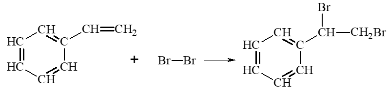 Styrene phản ứng với bromine tạo thành sản phẩm có công thức phân tử C8H8Br2. Hãy viết công thức cấu tạo của hợp chất này. (ảnh 2)