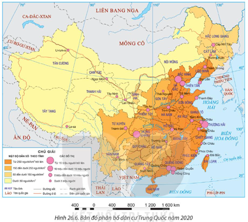 thông tin mục 1 và hình 26.6, hãy Nêu một số đặc điểm nổi bật của dân cư Trung Quốc (ảnh 1)