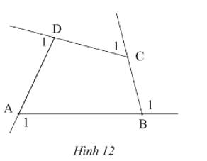 Góc kề bù với một góc của tứ giác được gọi là góc ngoài của tứ giác đó.  Hãy tính tổng số đo bốn góc ngoài góc A1, góc B1, góc C1, góc D1  của tứ giác  (ảnh 1)