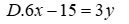 Cho phương trình 2x - y = 5. Phương trình nào sau đây kết hợp với phương trình đã (ảnh 4)