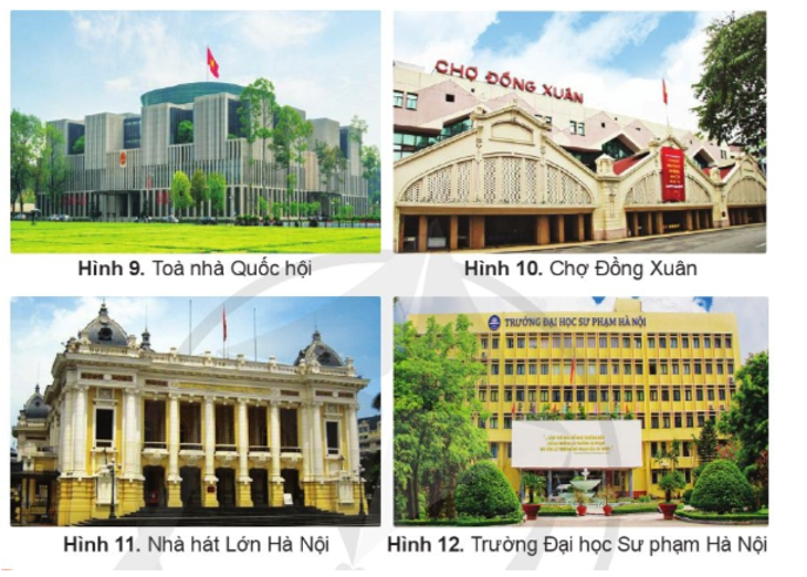 Đọc thông tin và quan sát từ hình 9 đến hình 12, em hãy nêu dẫn chứng để khẳng định Hà Nội là trung tâm chính trị, kinh tế, văn hóa, giáo dục  (ảnh 1)