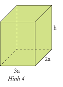 Cho hình hộp chữ nhật có các kích thước như Hình 4 (tính theo cm).   a) Viết các biểu thức tính thể tích và diện tích xung quanh của hình hộp chữ nhật đó. (ảnh 1)