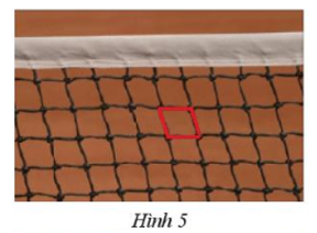 Mắt lưới của một lưới bóng chuyền có dạng hình tứ giác có các cạnh đối song song. Cho biết độ dài hai cạnh của tứ giác này là 4 cm và 5 cm. (ảnh 1)