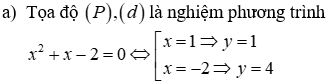 Trong mặt phẳng tọa độ Oxy, cho parabol (P): y = x^2 và đường thẳng (d): y = -x + 2 (ảnh 2)