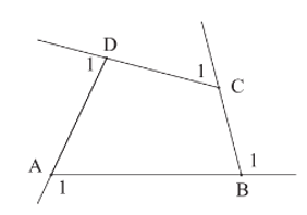 Tứ giác ABCD có góc ngoài tại đỉnh A bằng 65°, góc ngoài tại đỉnh B bằng 100°, góc ngoài tại đỉnh C bằng 60°. Tính số đo góc ngoài tại đỉnh D. (ảnh 1)