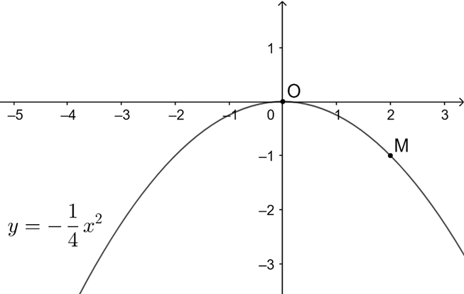 b) Hãy vẽ đồ thị của hàm số y = -1/4 x^2 (ảnh 1)