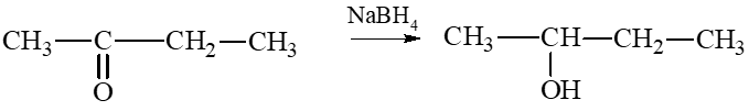 Khử các hợp chất carbonyl sau bởi NaBH4, hãy viết công thức cấu tạo của các sản phẩm: a) propanal; b) 2 – methylbutanal; c) butanone; d) 3 – methylbutan – 2 – one. (ảnh 2)