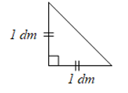 Cho tam giác vuông cân có độ dài cạnh góc vuông bằng 1 dm. Tính độ dài cạnh huyền của tam giác đó. (ảnh 1)