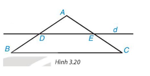Cho tam giác ABC cân tại A. Kẻ một đường thẳng d song song với BC, d cắt cạnh AB (ảnh 1)