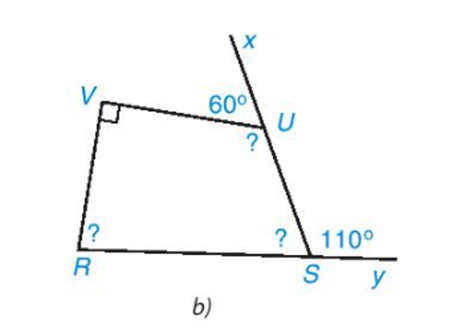 Tính góc chưa biết của các tứ giác trong Hình 3.8. (ảnh 3)