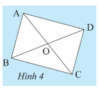 Cho hình bình hành ABCD có O là giao điểm của hai đường chéo. Giải thích các khẳng định sau:  a) Nếu góc BAD là góc vuông (ảnh 1)