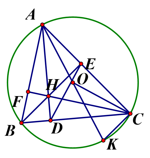 Cho tam giác ABC (AB < AC) có ba góc nhọn nội tiếp trong đường tròn tâm O (ảnh 2)