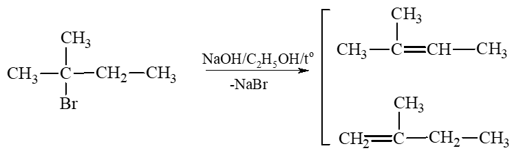 Thực hiện phản ứng tách hydrogen bromide của hợp chất 2 – bromo – 2 – methylbutane thu được những alkene nào? Xác định sản phẩm chính của phản ứng. (ảnh 1)