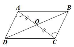 Cho tứ giác ABCD có hai đường chéo AC và BD cắt nhau tại O thoả mãn OA = OC và (ảnh 1)