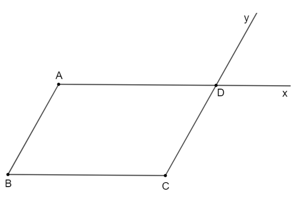 Cho ba điểm không thẳng hàng. a) Tìm một điểm sao cho nó cùng với ba điểm đã cho là bốn đỉnh của một hình bình hành. (ảnh 1)