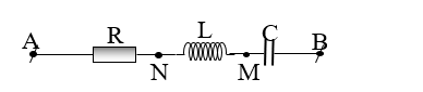 Cho mạch điện AB như hình vẽ, cuộn dây thuần cảm. Dòng điện xoay chiều có tần số f= 50 Hz, cường độ hiệu dụng I = 1A chạy qua, (ảnh 1)