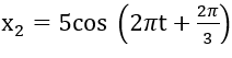 Dao động tổng hợp của hai dao động thành phần có dạng x= 5 cos( bi2t+ bi/3) . Biết rằng dao động thành phần,dao động thành phần (ảnh 2)