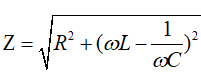 Cho mạch điện xoay chiều RLC  nối tiếp. Đặt vào hai đầu đoạn mạch một điện áp u= U0 cos wt(V)  . Công thức tính tổng trở của mạch là ? (ảnh 2)