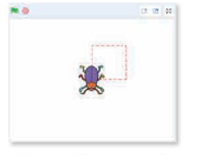 Em hãy hoàn thiện chương trình ở bảng 1 để điều khiển cô bọ di chuyển theo các cạnh của hình vuông (ảnh 1)