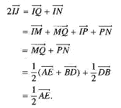 Cho ngũ giác ABCDE. Gọi M, N, P, Q lần lượt là trung điểm các cạnh AB (ảnh 2)