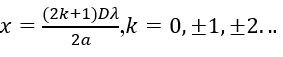 Trong thí nghiệm giao thoa của Young, hai khe được chiếu sáng bởi bức xạ có bước sóng λ, khoảng cách giữa hai khe là a, khoảng cách từ màn đến hai khe là D.  (ảnh 5)