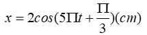 Một vật dao động điều hoà theo phương trình  x=2cos ( 5 bit + bi/3) (cm) . Biên độ dao động và tần số góc của vật là ? (ảnh 1)