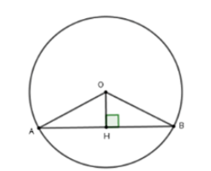 Cho đường tròn tâm O bán kính R = 2,5 cm và dây AB di động, sao cho AB  (ảnh 1)