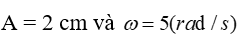 Một vật dao động điều hoà theo phương trình  x=2cos ( 5 bit + bi/3) (cm) . Biên độ dao động và tần số góc của vật là ? (ảnh 4)