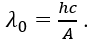 Công thức liên hệ giữa giới hạn quang điện λ_0, công thoát electron A của kim loại, hằng số Planck h và tốc độ ánh sáng trong chân không c là (ảnh 3)