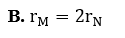 Hai điểm M và N gần dây dẫn thẳng dài mang dòng điện, cách dây dẫn lần lượt là rN, r,M. Độ lớn cảm ứng (ảnh 2)