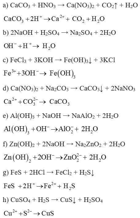 Phương trình ion rút gọn của Na2CO3 và HCl