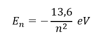 Theo mẫu nguyên tử Bohr, năng lượng của nguyên tử ở trạng thái n được xác định bởi công thức E_n=-13,6/n^2   eV Với n=1,2,3….  (ảnh 1)