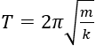 Một con lắc lò xo gồm vật khối lượng m gắn vào lò xo có độ cứng k đang dao động điều hòa. Đại lượng T= 2bi căn m/k được gọi là (ảnh 1)