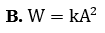 Một con lắc lò xo có độ cứng k, biên độ dao động của con lắc là	A. Biểu thức tính cơ năng dao động của con lắc là (ảnh 2)
