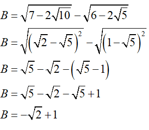 Rút gọn A = căn bậc hai ((căn bậc hai 5 - 2)^2) + căn bậc hai ((căn bậc hai 5 - 3) (ảnh 2)