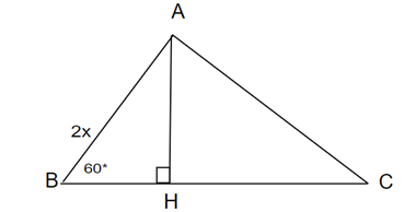 Cho tam giác ABC có góc B = 60 độ, BC = 8 cm, AB + AC = 12 cm. Tính AB (ảnh 1)