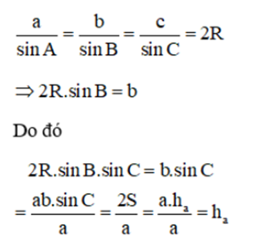 Chứng minh rằng trong mọi tam giác ABC ta đều có: a) a = b cosC + c cosB (ảnh 2)