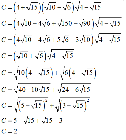 Rút gọn A = căn bậc hai ((căn bậc hai 5 - 2)^2) + căn bậc hai ((căn bậc hai 5 - 3) (ảnh 3)