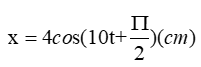 Một vật có khối lượng m=250g treo vào lò xo có độ cứng k=25(N/m). Từ VTCB ta truyền cho vật một vận tốc 40cm/s theo phương của lò xo. C (ảnh 3)