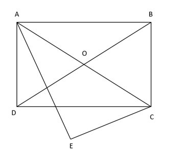 Cho hình chữ nhật ABCD vẽ tam giá AEC vuông tại E. Chứng minh năm điểm A, B, C, D, cùng thuộc một đường tròn.  (ảnh 1)