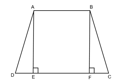 Tính chu vi và diện tích hình thang cân ABCD biết 2 cạnh đáy AB = 12 cm, CD = 18 cm,  . (ảnh 1)